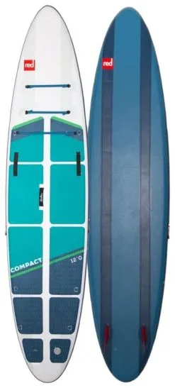 Red Paddle Co. Red Paddle Co 12'0 Compact MSL Inflatable SUP White-Teal-Dark Blue -Planche à Pagaie red paddle co 12 0 compact msl inflatable sup white teal dark blue 0