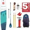 Red Paddle Co. Red Paddle Co 12'0 Voyager MSL Inflatable SUP + Hybrid Tough Paddle White-Teal-Dark Blue -Planche à Pagaie red paddle co 12 0 voyager msl inflatable sup hybrid tough paddle white teal dark blue 0