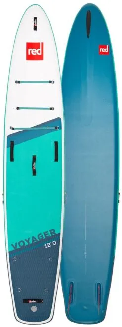 Red Paddle Co. Red Paddle Co 12'0 Voyager MSL Inflatable SUP + Prime Paddle White-Teal-Dark Blue -Planche à Pagaie red paddle co 12 0 voyager msl inflatable sup prime paddle white teal dark blue 1