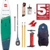 Red Paddle Co. Red Paddle Co 12’8 Voyager MSL Inflatable SUP + Prime Paddle White-Green-Dark Blue -Planche à Pagaie red paddle co 12 6 voyager msl inflatable sup prime paddle white green dark blue 0