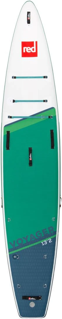 Red Paddle Co. Red Paddle Co 13’2 Voyager Plus MSL Inflatable SUP + 2021 Carbone 100 3pcs Paddle White-Green-Dark Blue