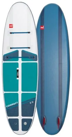 Red Paddle Co. Red Paddle Co 9'6 Compact MSL Inflatable SUP White-Teal-Dark Blue -Planche à Pagaie red paddle co 9 6 compact msl inflatable sup white teal dark blue 0