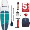 Red Paddle Co. Red Paddle Co 9'6 Compact MSL Inflatable SUP White-Teal-Dark Blue -Planche à Pagaie red paddle co 9 6 compact msl inflatable sup white teal dark blue 0 1