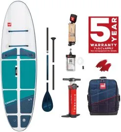 Red Paddle Co. Red Paddle Co 9'6 Compact MSL Inflatable SUP White-Teal-Dark Blue