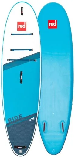 Red Paddle Co. Red Paddle Co 9'8 Ride MSL Inflatable SUP + Cruiser Tough Paddle White-Blue-Dark Blue -Planche à Pagaie red paddle co 9 8 ride msl inflatable sup hybrid tough paddle white blue dark blue 1