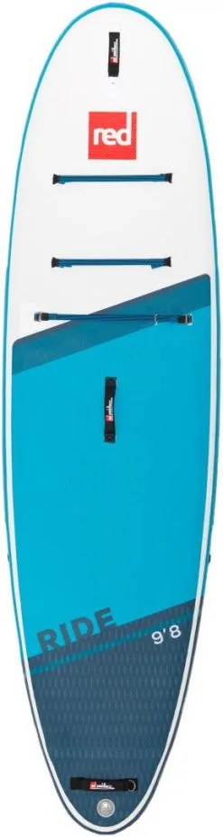 Red Paddle Co. Red Paddle Co 9'8 Ride MSL Inflatable SUP + Cruiser Tough Paddle White-Blue-Dark Blue -Planche à Pagaie red paddle co 9 8 ride msl inflatable sup hybrid tough paddle white blue dark blue 2
